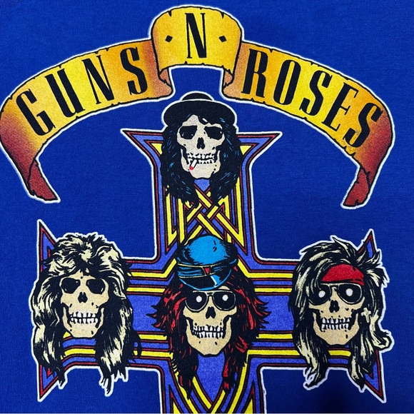 Guns N Roses Appetite for Destruction Cross Graphic T-Shirt Royal Unisex Sz M - Picture 4 of 8